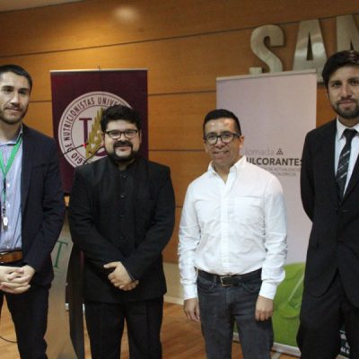 Samuel Durán junto a académicos Escuela Nutrición y Dietética, UST La Serena.