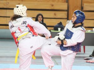 Equipo de Taekwondo de Santo Tomás Viña del Mar durante las competencias.