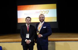 Leopoldo Ramírez junto a Claudio Moreno, ambos docentes de Derecho de la UST.