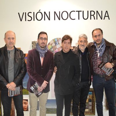 Artistas expositores Francisco Badilla, Claudio Petit-Laurent, Alex Mellado, Rodrigo Gallardo y Leonardo Cravero